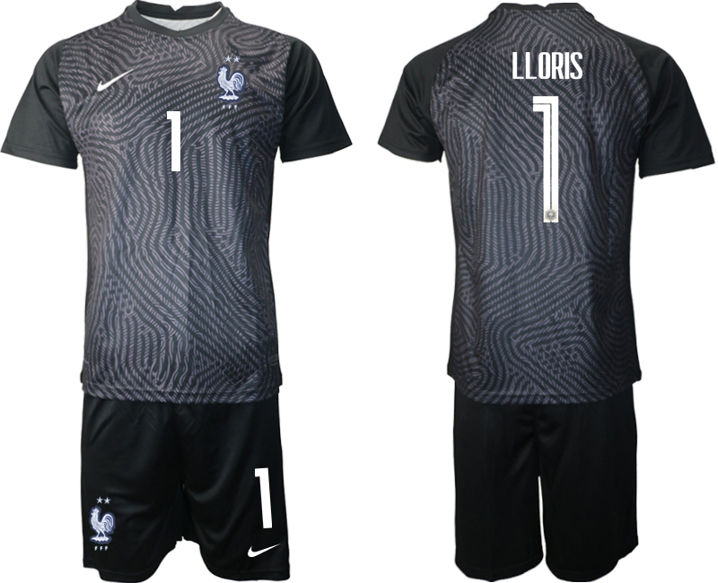 Cheap Men 2021 France black goalkeeper 1 soccer jerseys